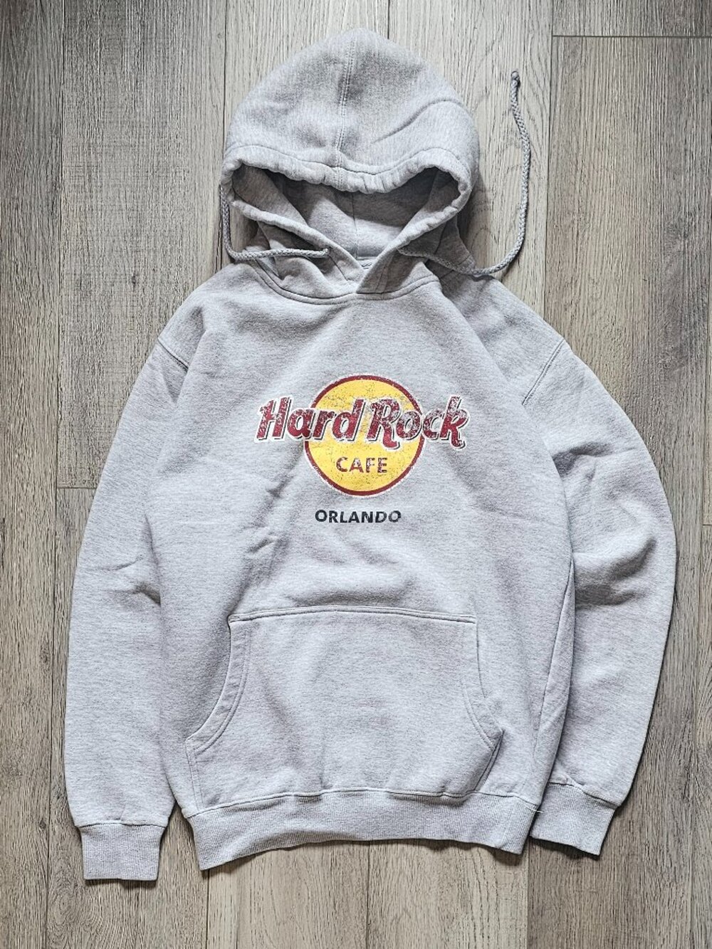 Hard Rock Cafe Orlando Mens Grey Graphic Pullover Hoodie Sweatshirt Size Large